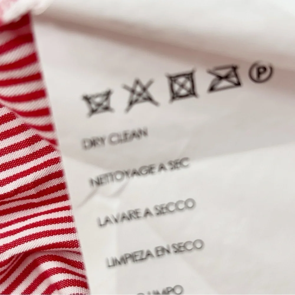 CLUB MONACO Women’s White Red Stripe HAMISI Cold Shoulder Blouse Cotton Size S